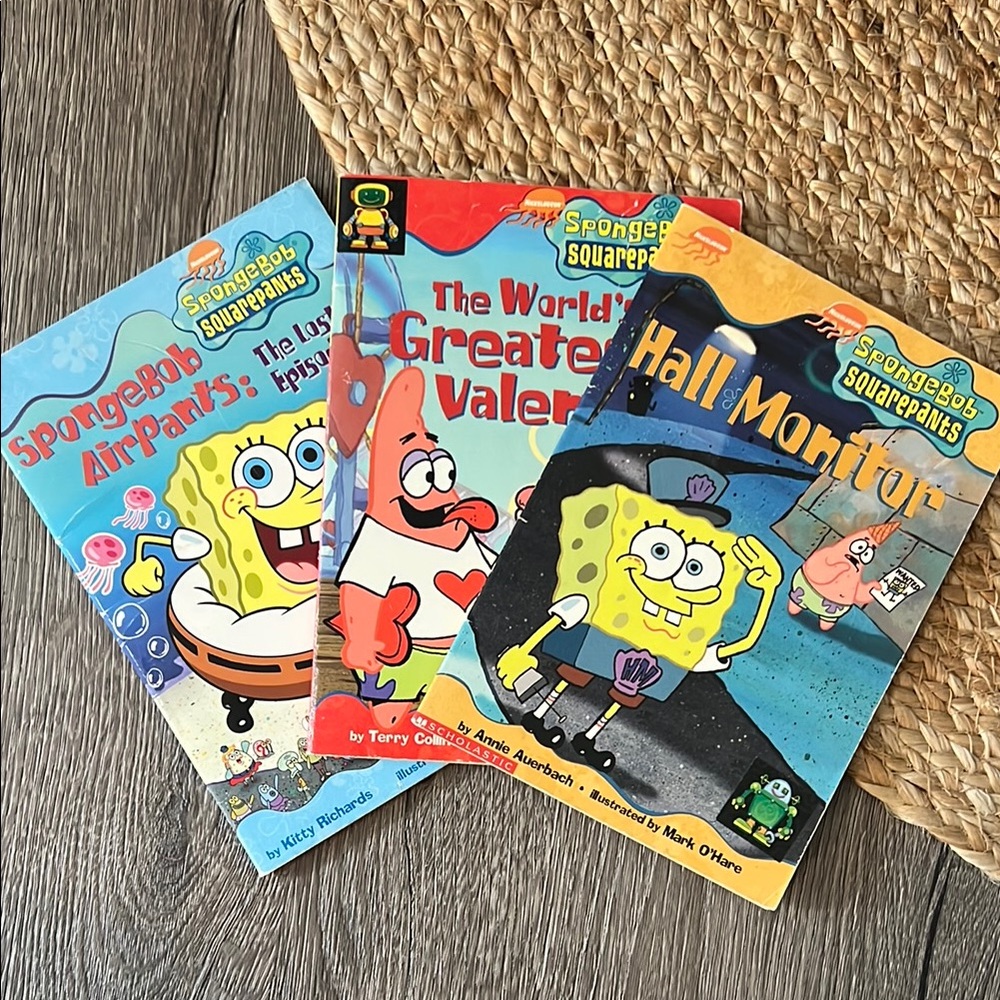 VINTAGE Y2K Lot of 3 Sponge Bob Square Pants Books!! 2000-2003 Scholastic